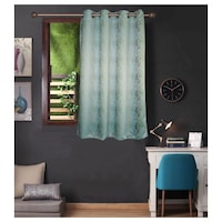 Picture of Lushomes 3D Printed Abstract Window Curtains, Light Blue, 54 x 60 inches