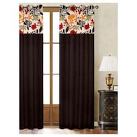 Picture of Lushomes Leaf Printed Bloomberry Door Curtains, 54 x 90 inches