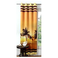 Picture of Lushomes Digital Beach Polyester Blackout Long Door Curtains, 54 x 108 inch