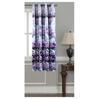 Lushomes Purple Blossom Printed Blackout Windows Curtains, 54 x 60 inches