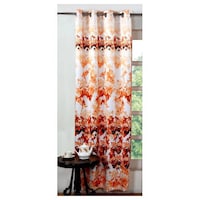 Picture of Lushomes Digital Orange Blossom Polyester Blackout Door Curtain, 54x90 inch