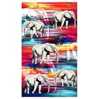 Picture of Lushomes Digitally Elephant Printed Blackout Door Curtains, 54 x 90 inches