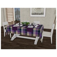 Picture of Lushomes Lavender Check Gingham Dinning 6 Seater Rectangle Table Cloth