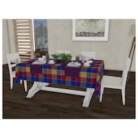 Picture of Lushomes Primary Checks Gingham Dinning 6 Seater Rectangle Table Cloth