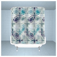 Lushomes Grillwork Printed Bathroom Shower Curtains, 71 x 78 inches