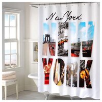 Lushomes New York Printed Bathroom Shower Curtains, 71 x 78 inches