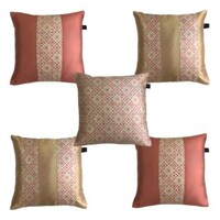 Lushomes Design 1 Cushion Cover Set, Pink, Pack of 5
