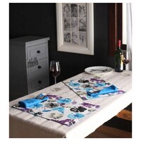 Picture of Lushomes Watercolour Printed Reversible Cotton Mats and Napkins, Pack of 12