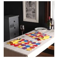 Picture of Lushomes Titac Printed Reversible Cotton Mats and Napkins, Pack of 12