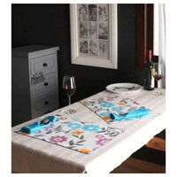 Picture of Lushomes Flower Printed Reversible Cotton Mats and Napkins, Pack of 12