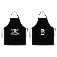Lushomes Chef Cooking Aprons with Pockets, Black and White, Pack of 2