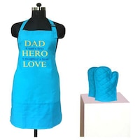 Lushomes Cotton Dads The Hero Apron Set, Witty Blue
