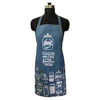 Lushomes Printed Apron and Oven Glove, Blue and White