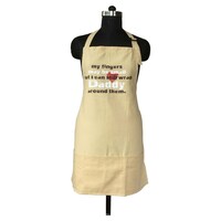 Lushomes Cotton Daddy Printed Apron, Witty Beige