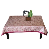Lushomes Selfdesign Jaquard Centre Table Cloth, Pink