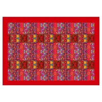 Picture of Lushomes Digital Printed Table Cloth for 6 Seater, Maroon