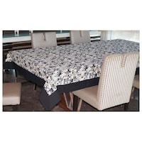 Picture of Lushomes 6 Seater Regular Coins Printed Table Cloth, Black