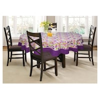Picture of Lushomes 6 Seater Purple Printed Round Table Cloth
