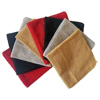 Lushomes One Side Face Towel, Multicolour, 12 x 12 inches, Pack of 8