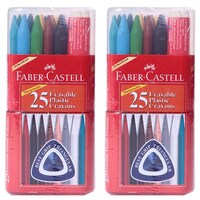 Faber-Castell Erasable Crayon-Grip, Set of 25 pcs, Pact of 2