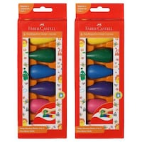Faber-Castell Kindergarten Grip Crayons, Set of 6 pcs, Pack of 2