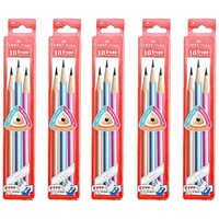 Faber-Castell Trenz Silver Strip Pencils, Set of 10 pcs, Pack of 5 