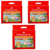 Faber-Castell Jumbo Wax Crayons, Set of 24 Shades, Pack of 3
