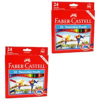 Faber-Castell Water Colour Pencils, Set of 24 Shades, Pack of 2