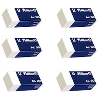 Pelikan Plastic Erasers, AL-30, White, Pack of 6