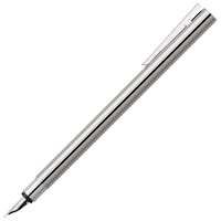 Picture of Faber Castell Neo Slim Fountain Pen, Stainless Steel With Shiny Silver, Fine Nib