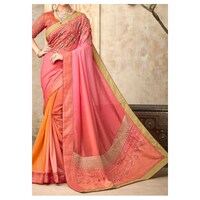 Picture of Ruby silk with Ethnic Solid Saree