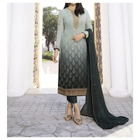 Picture of Robin & Dark-Green Embroidery with Zari Salwar Suit with Dupatta
