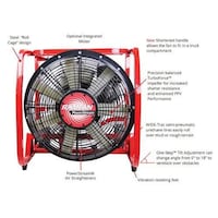 Ramfan Gas Powered Ventilator with PowerStream Technology, Red & Black