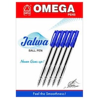 Omega Jalwa Crystal Ball Pen, Pack of 5, Blue