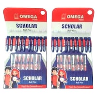 Picture of Omega Scholar Ball Ink Pen, Pack of 10,Pack, Blue