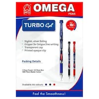 Omega Turbo Gel Pen, Pack of 10, Silver