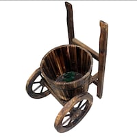 Picture of Lingwei Tricycle Shaped Wooden Flower Pot, Brown