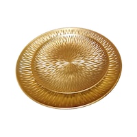 Picture of Home Diy 2-Piece Round Shape Serving Tray Set Gold