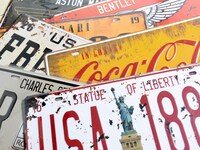 Retro Vintage US States Assorted License Plates, 36 Pieces