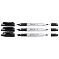 Picture of Sharpie Fine & Ultra Fine Twin Tip Permanent Markers, Pack of 3, Black