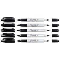 Picture of Sharpie Fine & Ultra Fine Twin Tip Permanent Markers, Pack of 5, Black