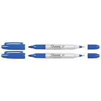Picture of Sharpie Fine & Ultra Fine Twin Tip Permanent Markers, Pack of 2, Blue