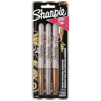 Sharpie Metallic Permanent Markers, 3 Pcs
