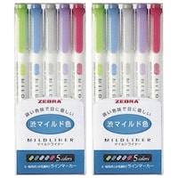 Zebra Mildliner Double Sided Highlighter Pens, Pack of 2