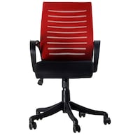 Picture of Regent Seating Collection Nylon Base Boom Mesh Chair, Red & Black