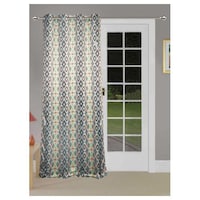 Picture of Lushomes 3D Printed Based Abstract Door Curtains, Cream, 54 x 90 inches