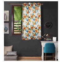 Picture of Lushomes 3D Printed Based Flower Window Curtains, Cream, 54 x 60 inches