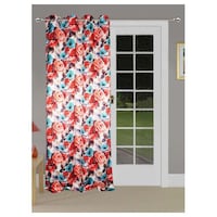 Picture of Lushomes 3D Printed Based Flower Door Curtains, Off-White, 54 x 90 inches