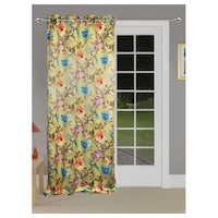 Picture of Lushomes 3D Printed Based Flower Door Curtains, Light Green, 54 x 90 inches