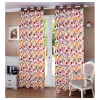 Picture of Lushomes Leaf Printed Long Door Curtains, 54 x 108 inches